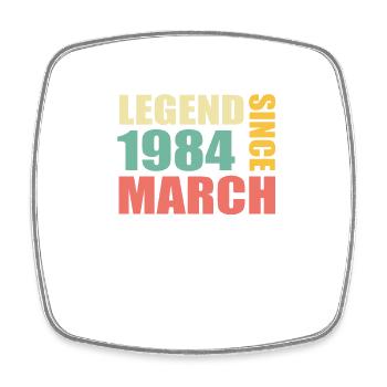39. Geburtstag März Jahrgang 1984 Geschenkidee - Viereckiger Kühlschrankmagnet - Weiß - Vorne