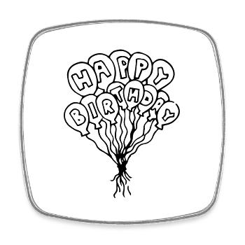 Happy Birthday Birthday Party Birthday - Square fridge magnet - white - Front