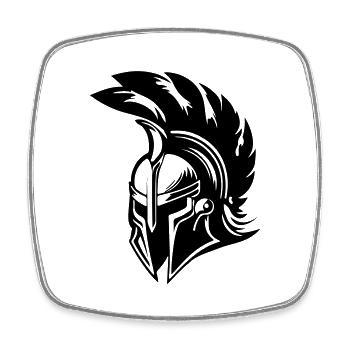 Spartaner Helm Gladiator Symbol - Viereckiger Kühlschrankmagnet - Weiß - Vorne