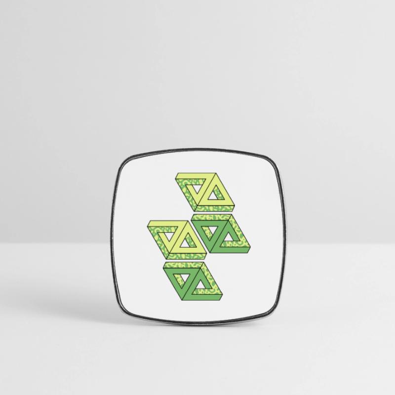 Penrose Triangle Tribar Impossible figure Magnet carré