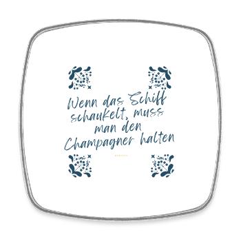 Wenn das Schiff schaukelt - Viereckiger Kühlschrankmagnet - Weiß - Vorne