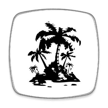 Palm Island Silhouette Symbol - Square fridge magnet - white - Front