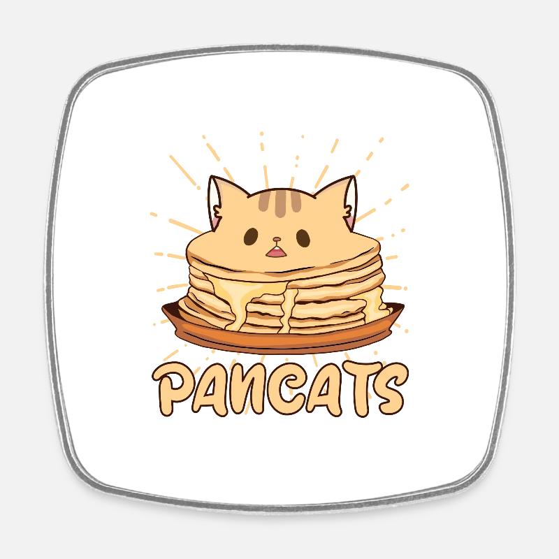 Pancats - drôle de conception de chat de crêpe - Magnet carré - blanc