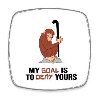 Field hockey Hockey "monkey-strong hockey legend" - Square fridge magnet - white - Front