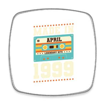 24. Geburtstag April Jahrgang 1999 Geschenkidee - Viereckiger Kühlschrankmagnet - Weiß - Vorne