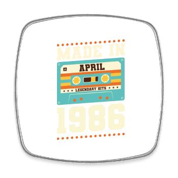 37. Geburtstag April Jahrgang 1986 Geschenkidee - Viereckiger Kühlschrankmagnet - Weiß - Vorne
