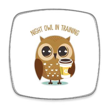 Noctambule en formation - Magnet carré - blanc - Devant