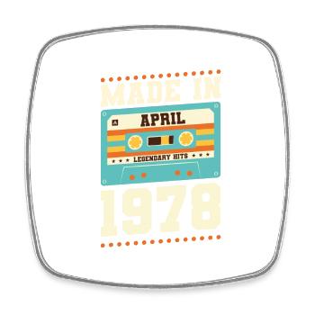 45e anniversaire Avril Né 1978 Idée cadeau - Magnet carré - blanc - Devant