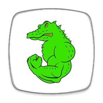 strong crocodile - Viereckiger Kühlschrankmagnet - Weiß - Vorne
