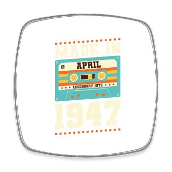 76e anniversaire Avril Né en 1947 Idée cadeau - Magnet carré - blanc - Devant