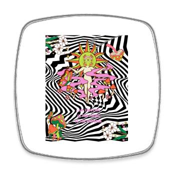 Psychedelic trip - Square fridge magnet - white - Front