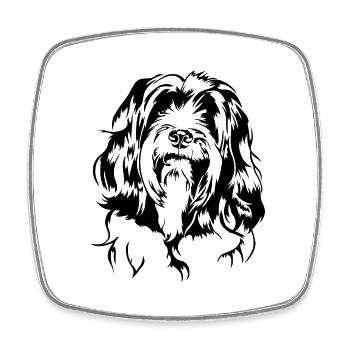 Tibet Terrier Portrait Hundeportrait Hund Wilsigns - Viereckiger Kühlschrankmagnet - Weiß - Vorne