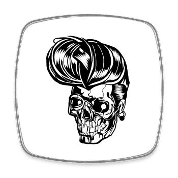 Rockabilly Skull - Square fridge magnet - white - Front