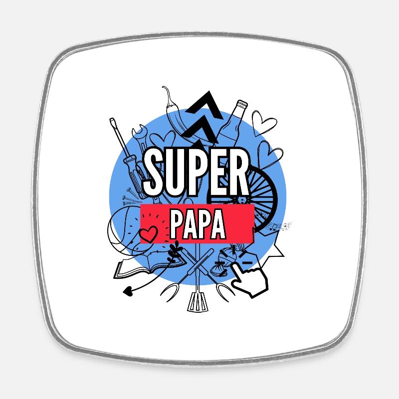 Superdad - Square fridge magnet - white