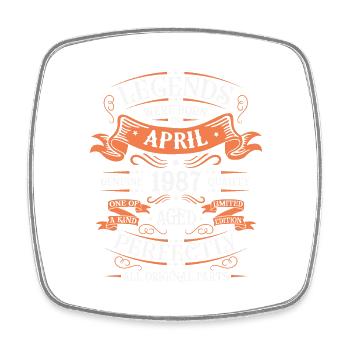Years of excellence April 1987 Gift - Square fridge magnet - white - Front