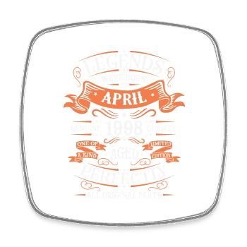 Vintage Flourish Cadeau Anniversaire Avril 1998 - Magnet carré - blanc - Devant