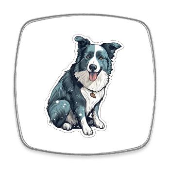 Design Border Collie N°2 - Magnet carré - blanc - Devant