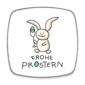 Frohe Ostern Osterhase - Viereckiger Kühlschrankmagnet - Weiß - Vorne