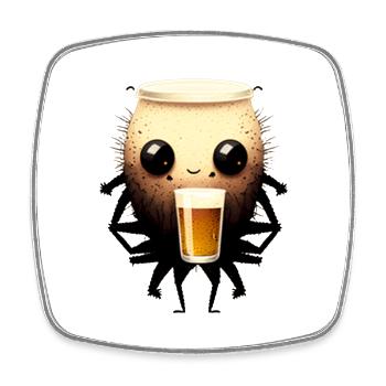 Petite araignée de bière sucrée - Magnet carré - blanc - Devant