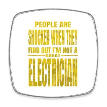 present electronics socket prop bday fun - Square fridge magnet - white - Front