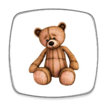 Teddybär - Viereckiger Kühlschrankmagnet - Weiß - Vorne