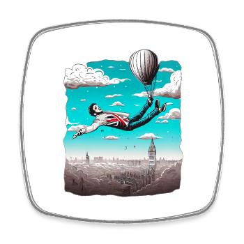 FLOATING ABOVE LONDON - Square fridge magnet - white - Front