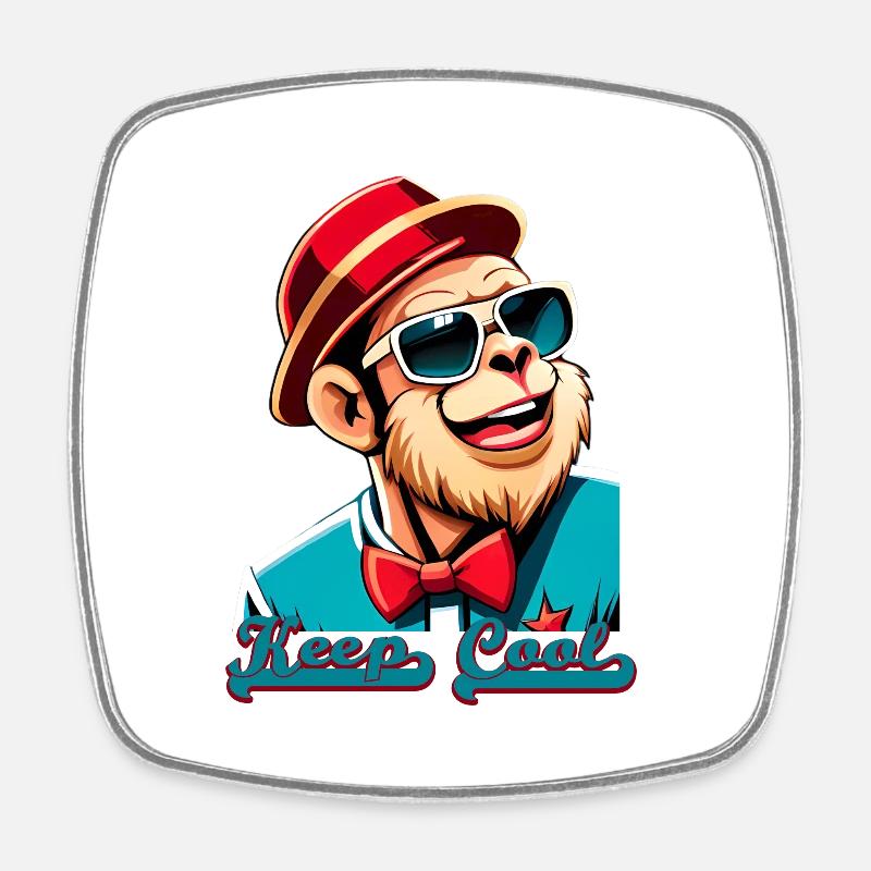 keep cool - Square fridge magnet - white