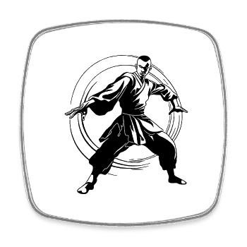 Karate fighter competition athletic sparring - Square fridge magnet - white - Front