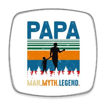 PAPA Man. Myth. Legend Design - Viereckiger Kühlschrankmagnet - Weiß - Vorne