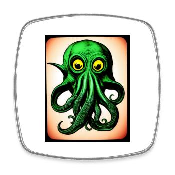 Octopus #001 - Viereckiger Kühlschrankmagnet - Weiß - Vorne