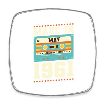 54th birthday May Born in 1969 Gift idea - Square fridge magnet - white - Front