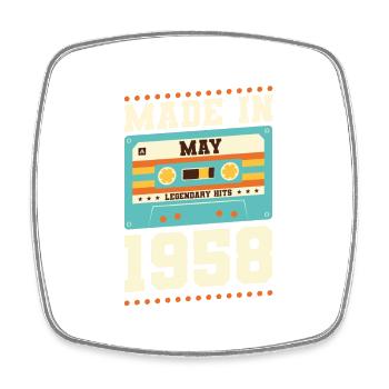 57. Geburtstag Mai Jahrgang 1966 Geschenkidee - Viereckiger Kühlschrankmagnet - Weiß - Vorne