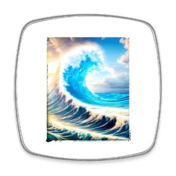 Perfect Wave #002f - Viereckiger Kühlschrankmagnet - Weiß - Vorne
