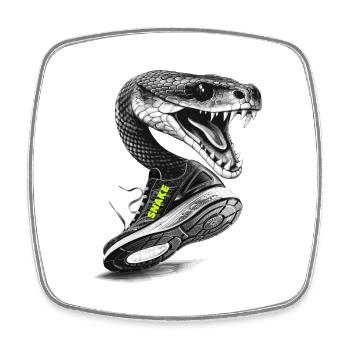 snake - Viereckiger Kühlschrankmagnet - Weiß - Vorne