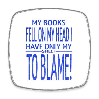 i love books present art love movies sayings book - Viereckiger Kühlschrankmagnet - Weiß - Vorne