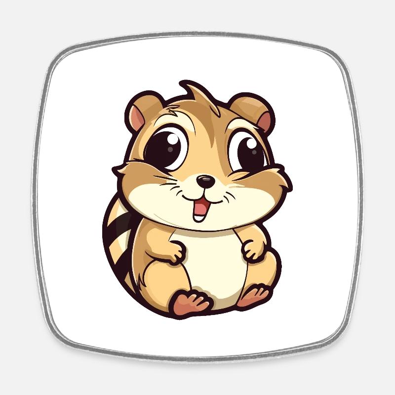 Chipmunk - Square fridge magnet - white
