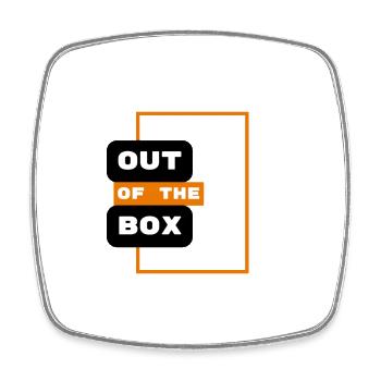 Out of the Box - Viereckiger Kühlschrankmagnet - Weiß - Vorne