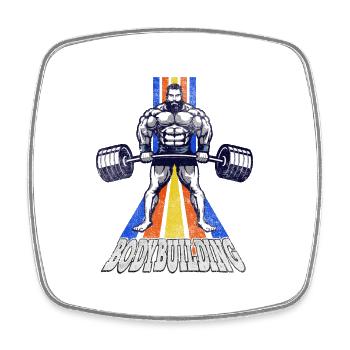 Bodybuilding Bodybuilder Gewichtheben Kraftsport - Viereckiger Kühlschrankmagnet - Weiß - Vorne