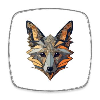 Abstrakte Kunst Fox - Viereckiger Kühlschrankmagnet - Weiß - Vorne
