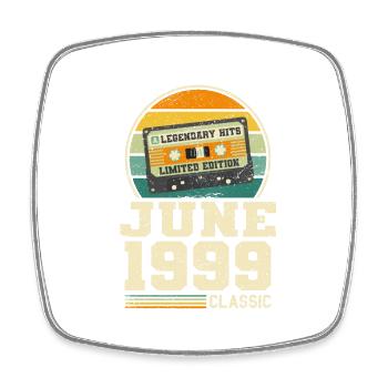 24th Birthday June Vintage 1999 Gift Idea - Square fridge magnet - white - Front