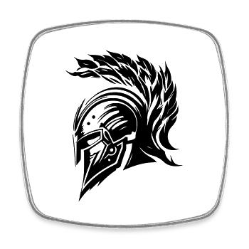 Casque Spartan Guerrier Gladiateur Sparta - Magnet carré - blanc - Devant