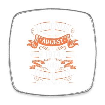 Limited Edition 1974 August Geburtstag Polarlicht - Viereckiger Kühlschrankmagnet - Weiß - Vorne
