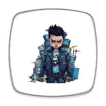 Drummer Drums Schlagzeug - Viereckiger Kühlschrankmagnet - Weiß - Vorne