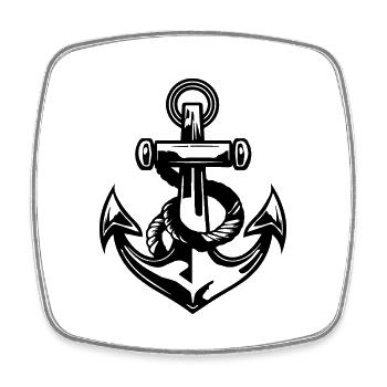 Anchor Boat Ship Nautical - Square fridge magnet - white - Front