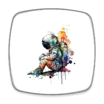 Astronaut Watercolors - Square fridge magnet - white - Front