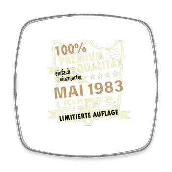 40. Geburtstag Mai Jahrgang 1983 Geschenkidee - Viereckiger Kühlschrankmagnet - Weiß - Vorne