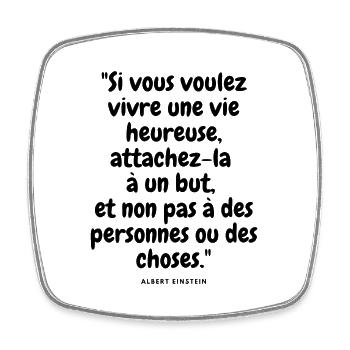 vivre une vie heureuse - Magnet carré - blanc - Devant