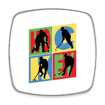 Hockey sur gazon Joueur de hockey Sports Fan Vintage Retro - Magnet carré - blanc - Devant