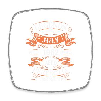 1962 July Limited Edition 61st Birthday Outfit - Square fridge magnet - white - Front