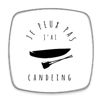 Je peux pas, j'ai Canoë-kayak ! - Magnet carré - blanc - Devant